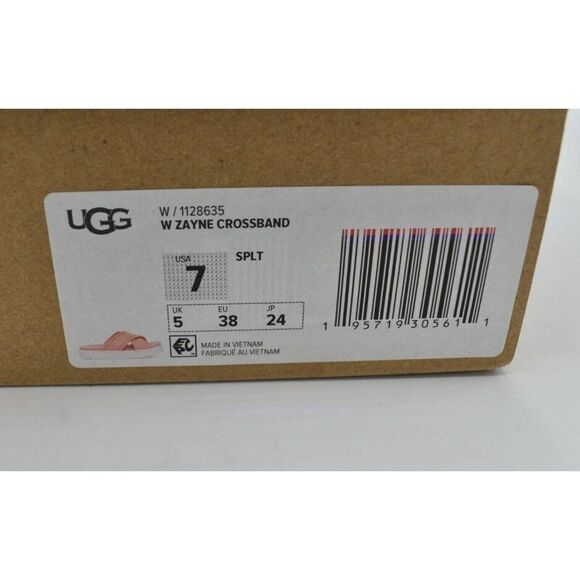 Ugg Womens Size 7 Zayne Crossband Starfish Pink Leather Platform Sandals Slides - Picture 11 of 11